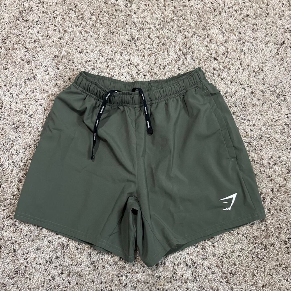 Gymshark Men's Khaki and Green Shorts